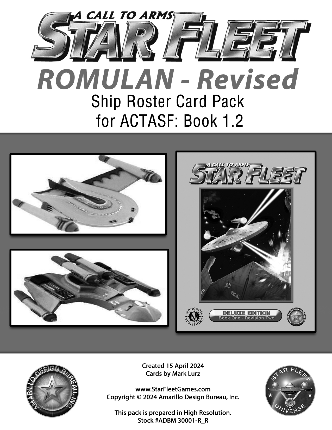 A Call to Arms: Star Fleet Book 1.2: Romulan Ship Roster Pack Deluxe